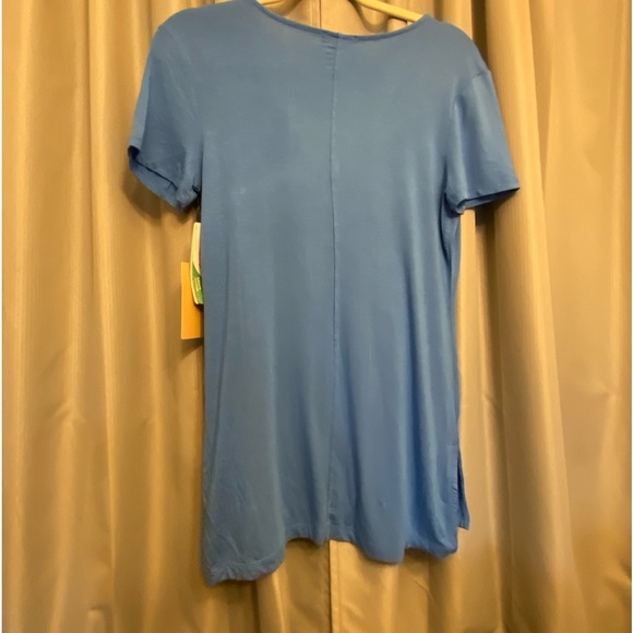 Halogen NWT! Blue Tencel V-Neck Tee Tunic T-Shirt flaw oversized XS - Picture 2 of 8